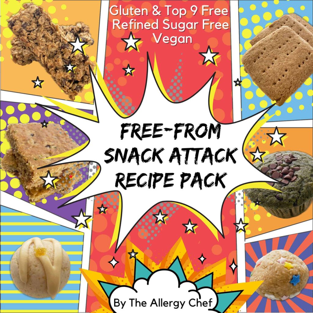 Free From Snack Attack Recipe Pack by The Allergy Chef (Gluten Free, Vegan, Top 9 Allergy Free)