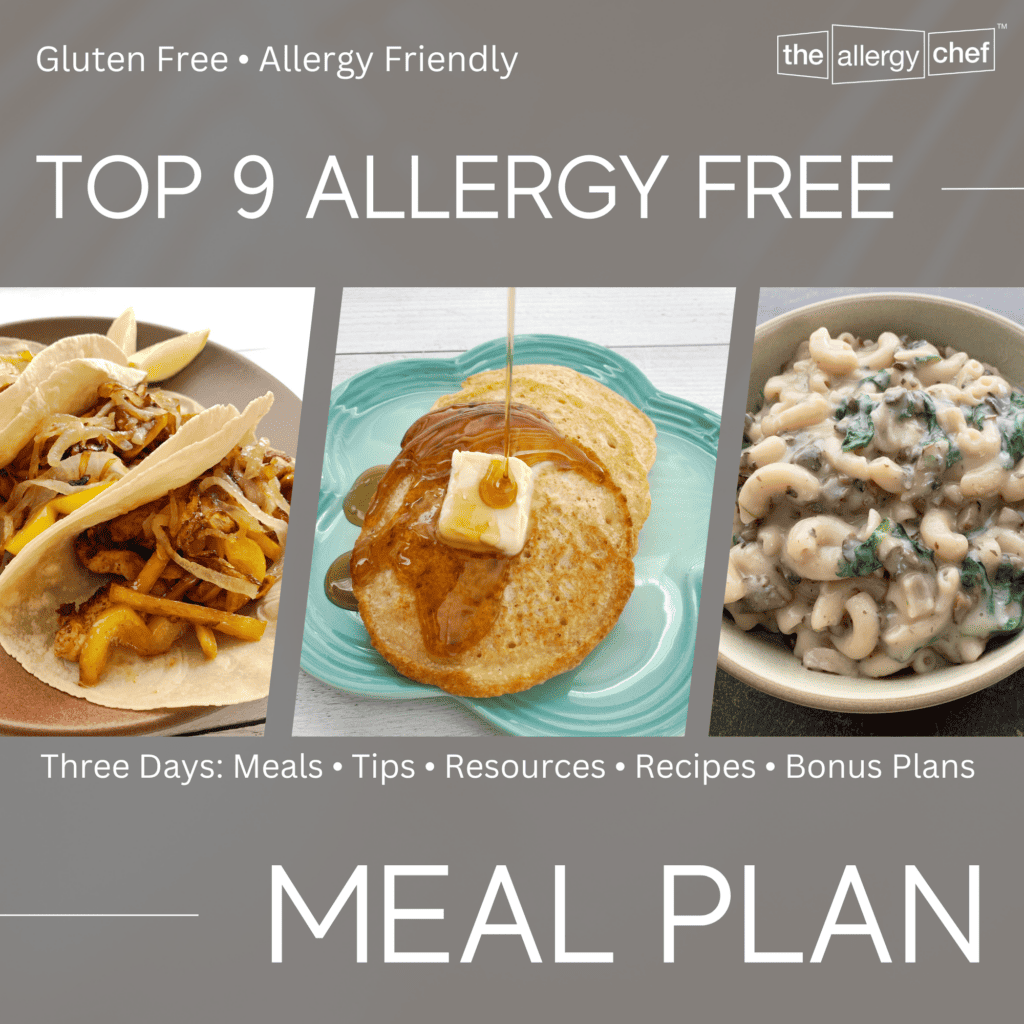 Gluten Free, Top 9 Allergy Free Meal Plan