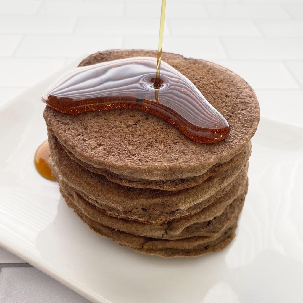 Gluten Free, Vegan Chocolate Buckwheat Pancakes (Top 9 Allergy Free) by The Allergy Chef