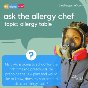 Ask The Allergy Chef: Should My Child Sit at an Allergy Table in the Cafeteria?