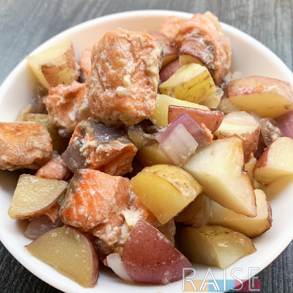 Easy Gluten Free Salmon & Potatoes Sheet Pan Dinner Recipe by The Allergy Chef