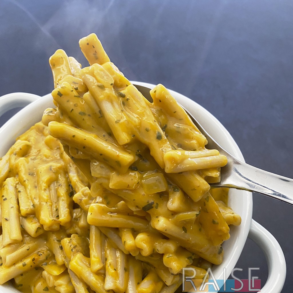 Gluten Free, Dairy Free Cheesy Pumpkin Pasta Recipe (Gluten Free, Vegan, Top 9 Allergy Free)