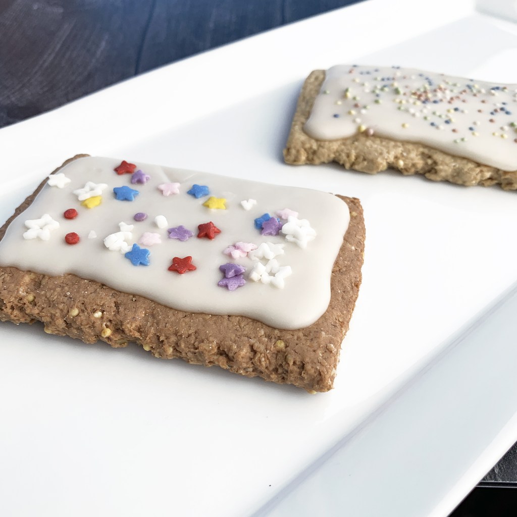 Egg Free Royal Icing Glaze on Pop Tarts by The Allergy Chef