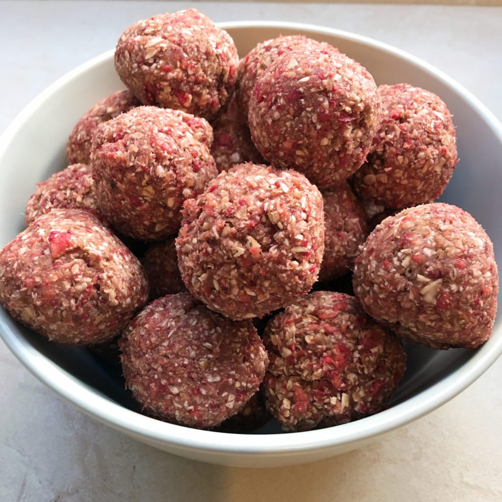 Easy Nut Free Strawberry Power Balls by The Allergy Chef (Vegan, Top 9 Allergy Free)