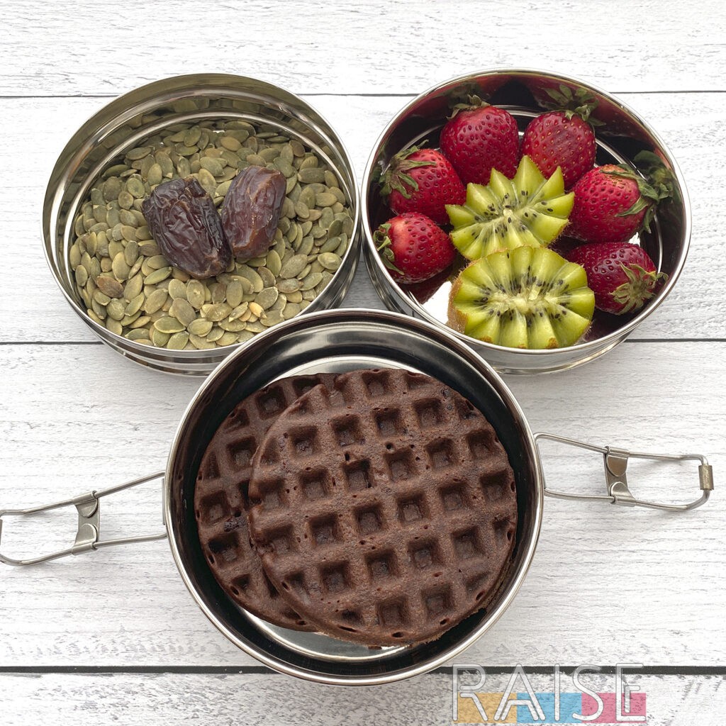 Chocolate Chocolate Chip Waffles Lunch Box by The Allergy Chef (Egg Free, Dairy Free, Gluten Free)