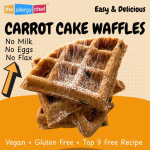 Gluten Free Waffle Recipe: No Eggs, No Milk (Vegan Carrot Cake Waffles) by The Allergy Chef