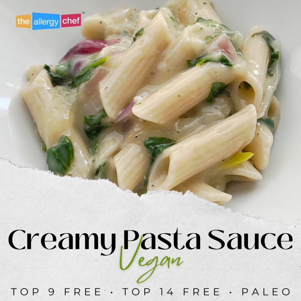 Creamy Vegan Pasta Sauce Recipe (Low Histamine, Paleo, Top 9 Free) by The Allergy Chef