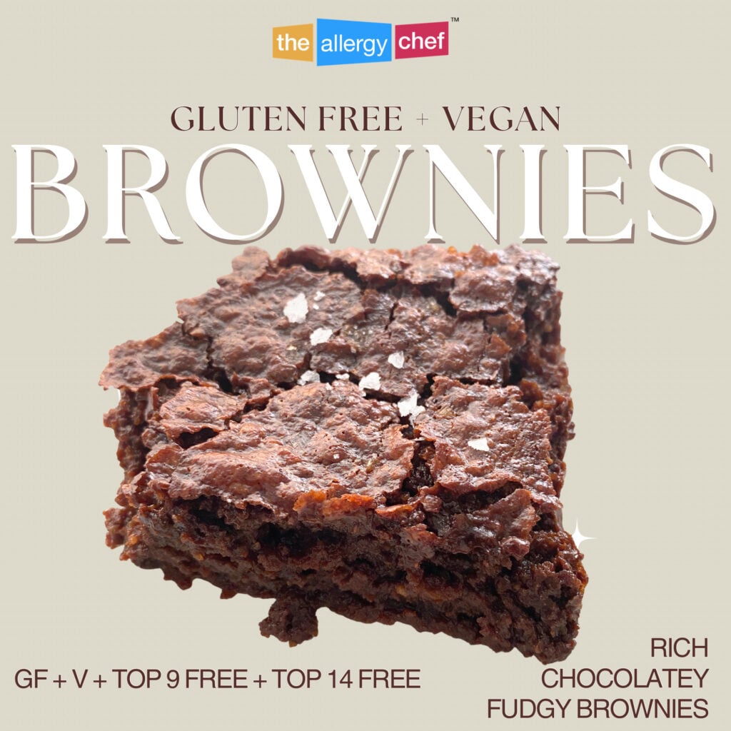 Vegan Gluten Free Brownie Recipe by The Allergy Chef (Egg Free, Top 9 and 14 Free)