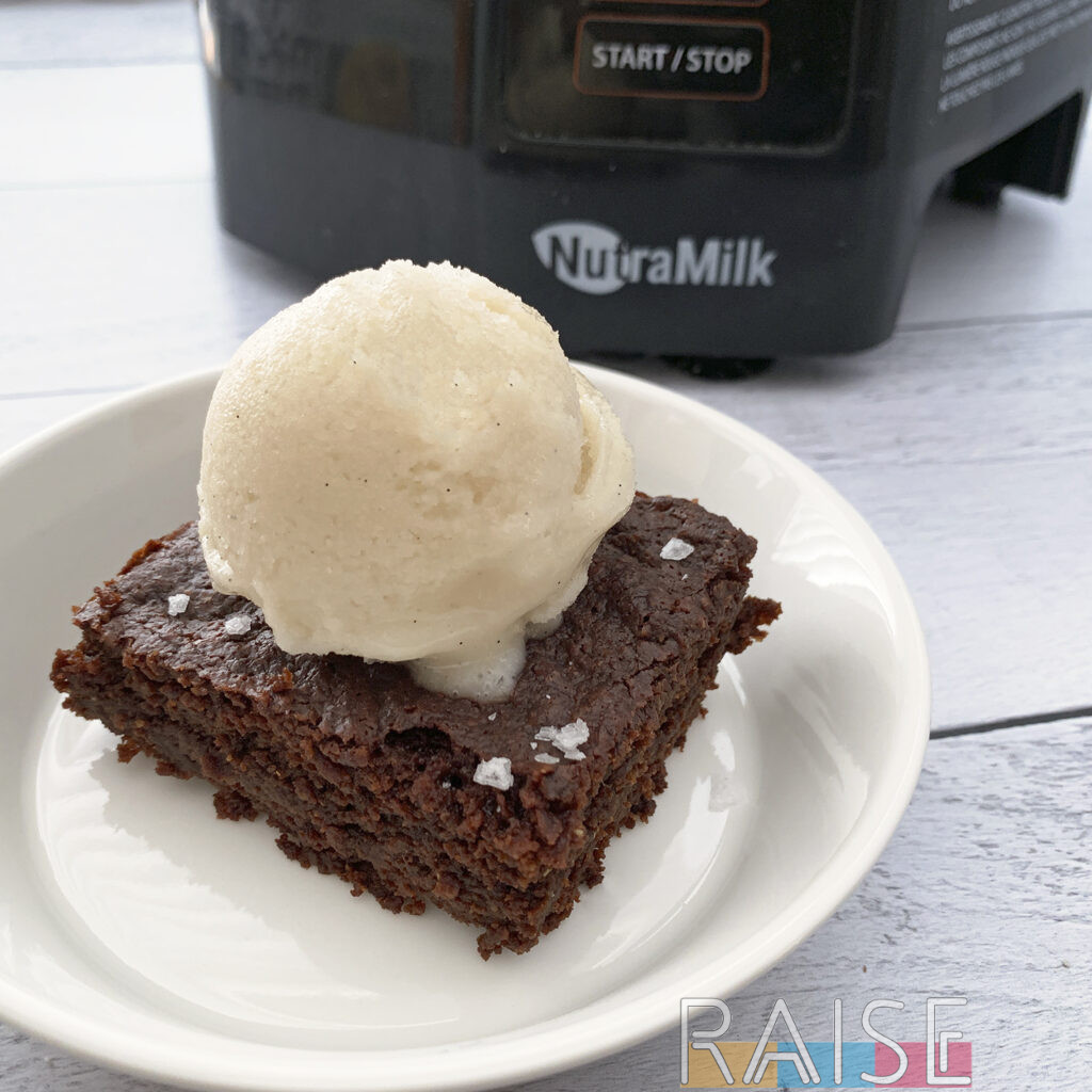 Vegan Gluten Free Brownies with Dairy Free Ice Cream by The Allergy Chef (top 9 free)