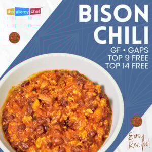 Bison Chili Recipe by The Allergy Chef Gluten Free, Grain Free, Top 9 Free
