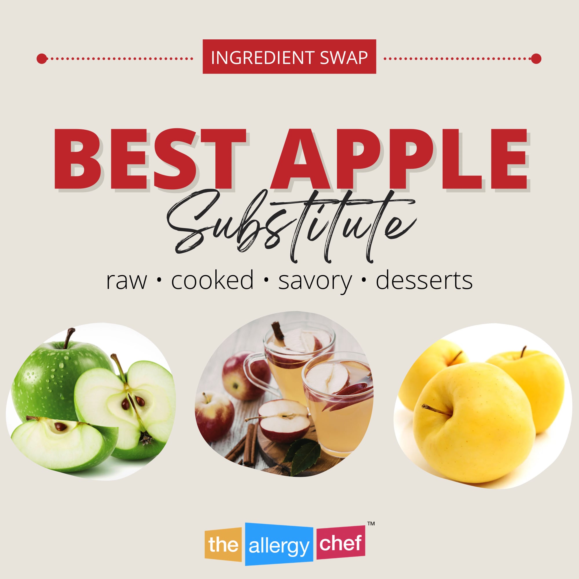 Best Apple Substitute for Apple Juice, Apple Cider Vinegar, Apples in Pie, Salad, and More by The Allergy Chef