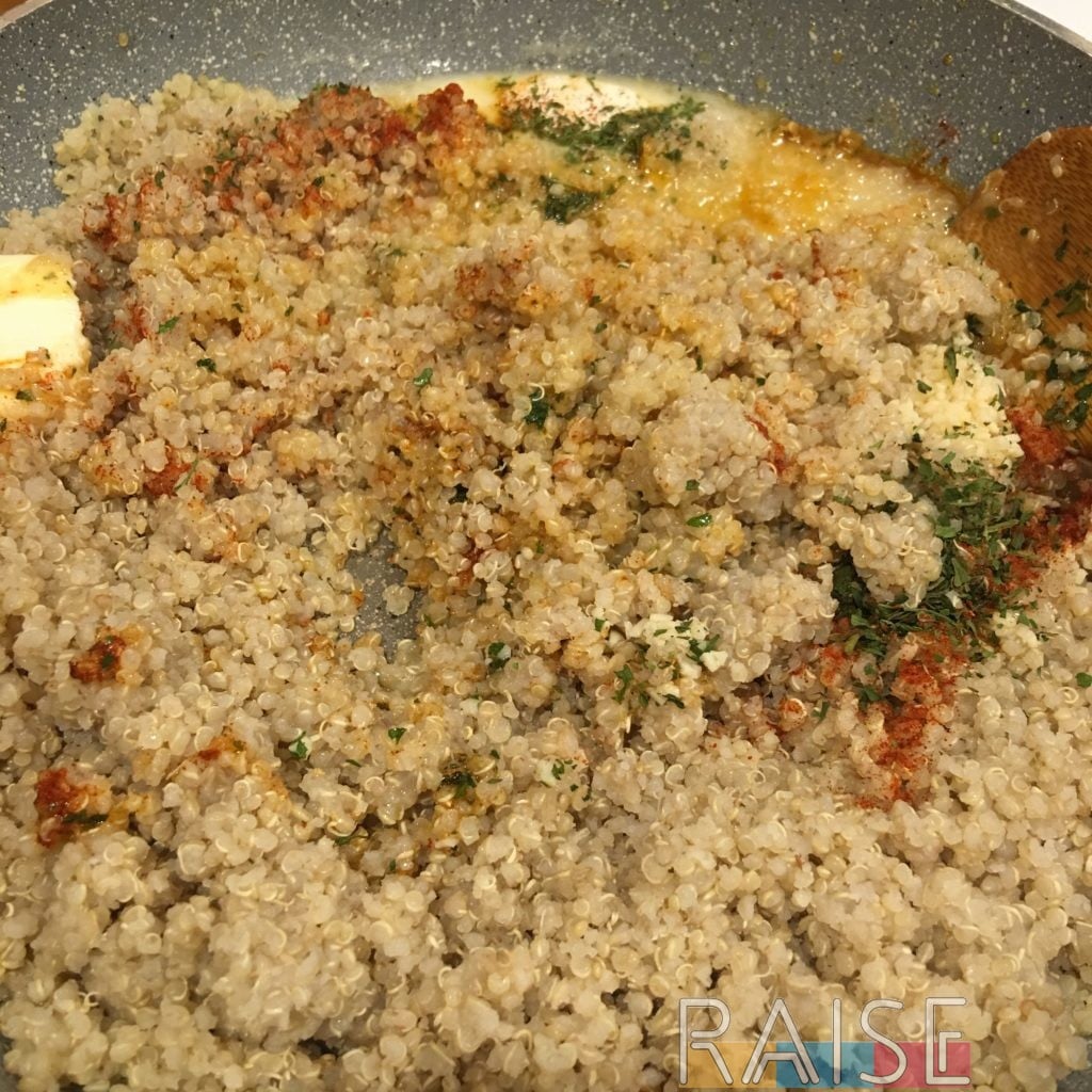 Seasoning Cooked Quinoa by The Allergy Chef