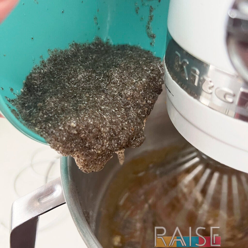 Adding Chia Gel to Carrot Cake Batter by The Allergy Chef