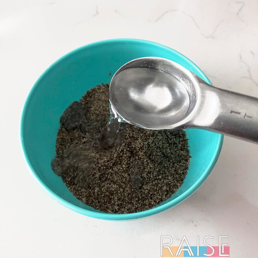 Adding Water to Chia Meal by The Allergy Chef