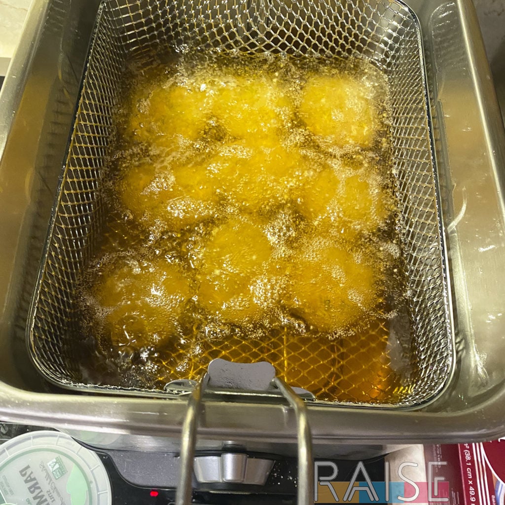 Deep Frying Homemade Gluten Free Chicken Nuggets by The Allergy Chef