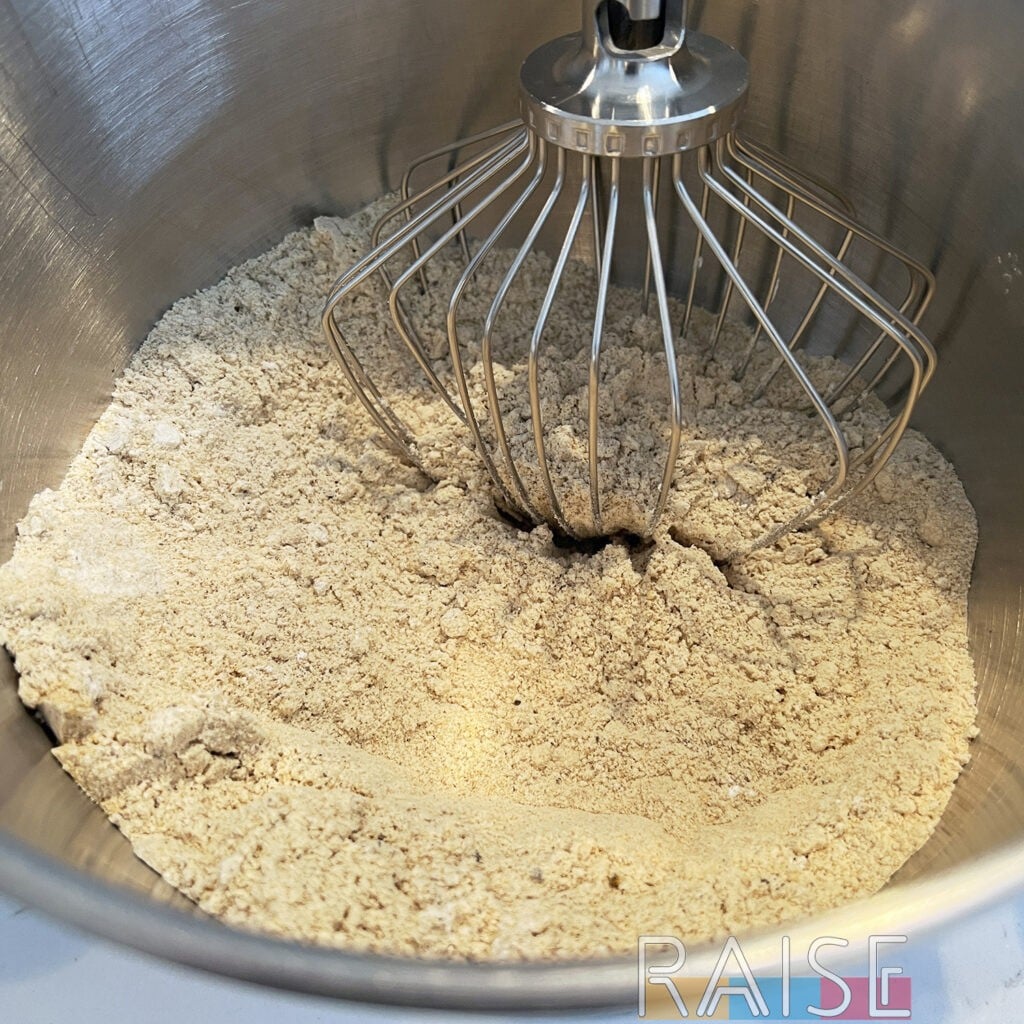 Dry Ingredients for Gluten Free Vegan Cake by The Allergy Chef