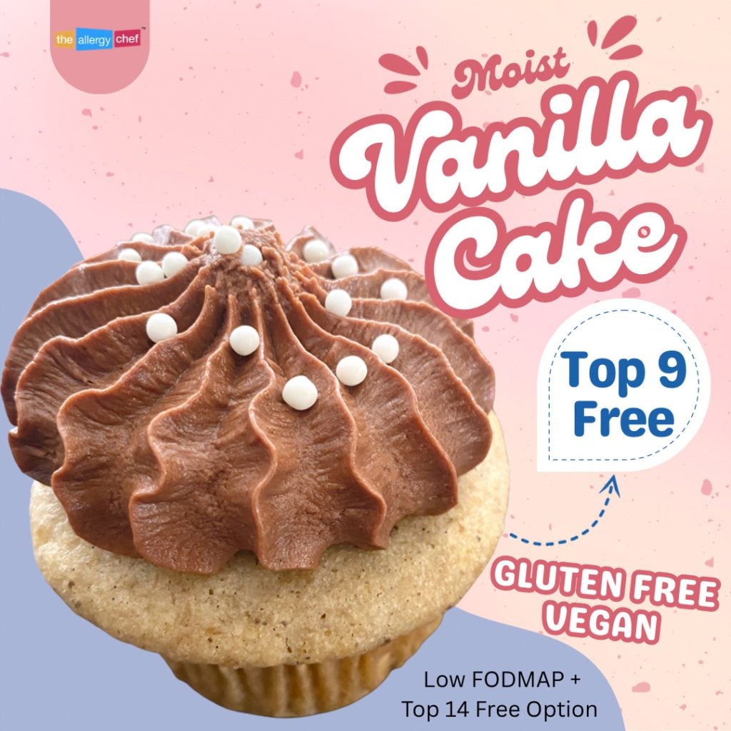 Moist Gluten Free Vegan Vanilla Cake Recipe by The Allergy Chef (Top 9 Free)
