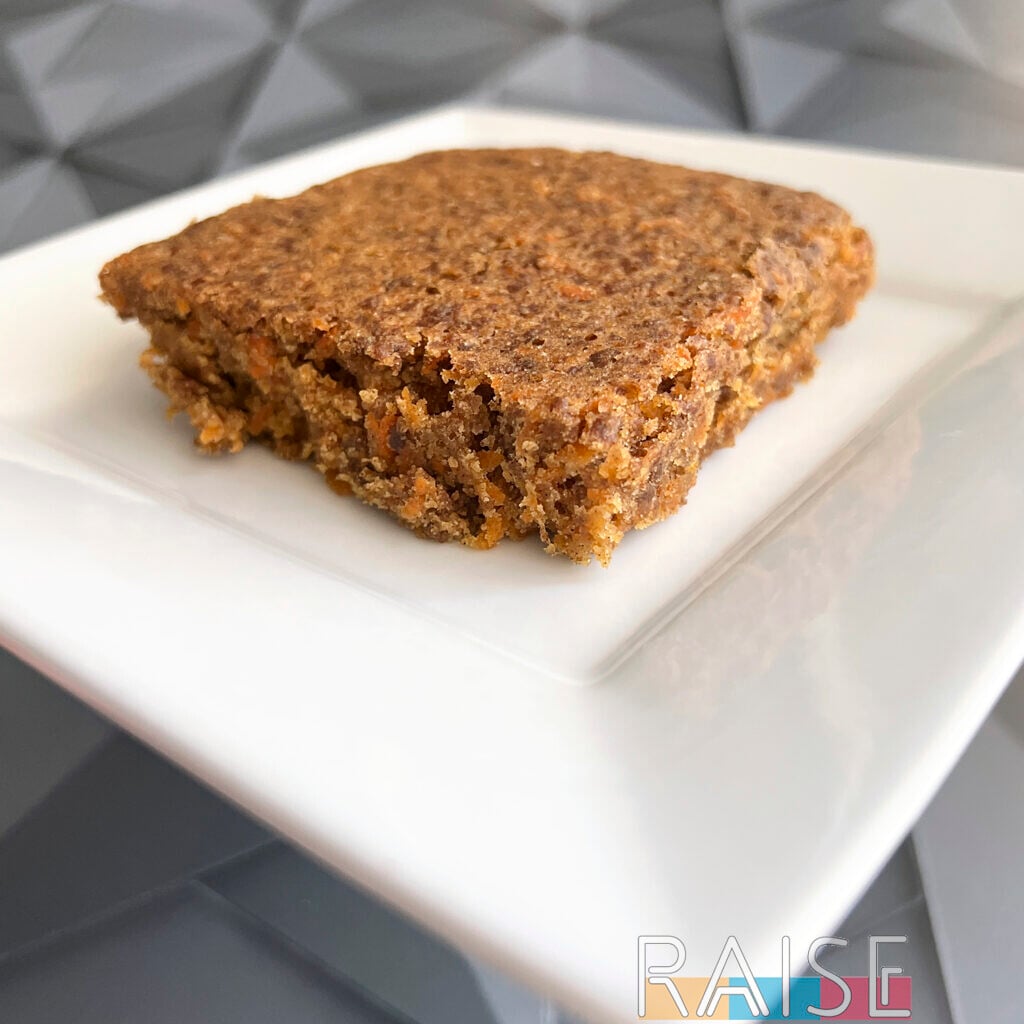 Slice of Low Histamine Gluten Free Carrot Cake by The Allergy Chef