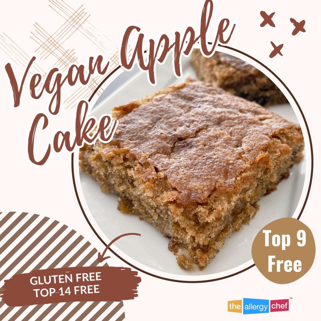 Vegan Apple Cake Recipe with White Chocolate by The Allergy Chef (Gluten Free)