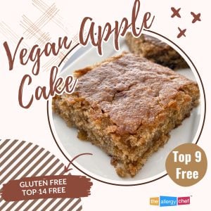 Vegan Apple Cake Recipe with White Chocolate by The Allergy Chef (Gluten Free)